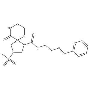 (4R,5R)-2-methylsulfonyl-10-oxo-N-(2-phenylmethoxyethyl)-6-oxa-2,9-diazaspiro[4.5]decane-4-carboxamide Structure
