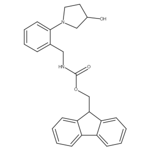 (9H-fluoren-9-yl)methyl N-{[2-(3-hydroxypyrrolidin-1-yl)phenyl]methyl}carbamate结构式