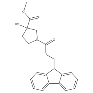 1-(9H-fluoren-9-yl)methyl 3-methyl 3-hydroxypyrrolidine-1,3-dicarboxylate结构式
