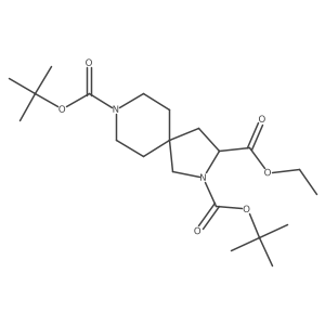 2,8-Di-tert-butyl 3-ethyl 2,8-diazaspiro[4.5]decane-2,3,8-tricarboxylate Structure