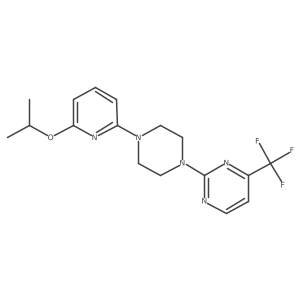 2-{4-[6-(Propan-2-yloxy)pyridin-2-yl]piperazin-1-yl}-4-(trifluoromethyl)pyrimidine结构式