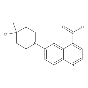 6-(4-Hydroxy-4-methyl-1-piperidinyl)-4-quinolinecarboxylic acid结构式