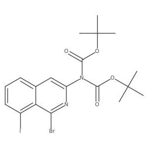 Di-tert-butyl (1-bromo-8-iodoisoquinolin-3-yl)iminodicarbonate结构式