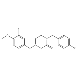 4-[(3-Fluoro-4-methoxyphenyl)methyl]-1-[(4-fluorophenyl)methyl]piperazin-2-one Structure