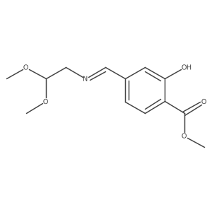 methyl 4-((E)-(2,2-dimethoxyethylimino)methyl)-2-hydroxybenzoate结构式