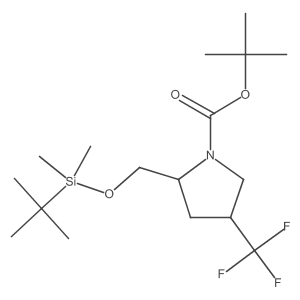 tert-butyl (2R,4S)-2-[[tert-butyl(dimethyl)silyl]oxymethyl]-4-(trifluoromethyl)pyrrolidine-1-carboxylate Structure