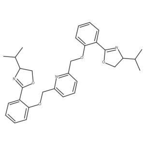 2,6-Bis((2-((S)-4-isopropyl-4,5-dihydrooxazol-2-yl)phenoxy)methyl)pyridine结构式