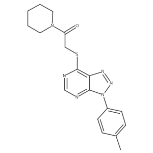 1-(piperidin-1-yl)-2-((3-(p-tolyl)-3H-[1,2,3]triazolo[4,5-d]pyrimidin-7-yl)thio)ethanone结构式