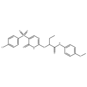 2-((5-((4-chlorophenyl)sulfonyl)-6-oxo-1,6-dihydropyrimidin-2-yl)thio)-N-(4-methoxyphenyl)butanamide Structure