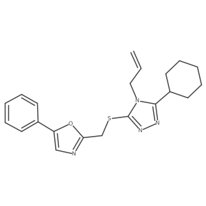 3-Cyclohexyl-5-[[(5-phenyl-2-oxazolyl)methyl]thio]-4-(2-propen-1-yl)-4H-1,2,4-triazole结构式