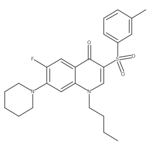 1-Butyl-6-fluoro-3-(3-methylbenzenesulfonyl)-7-(piperidin-1-yl)-1,4-dihydroquinolin-4-one Structure