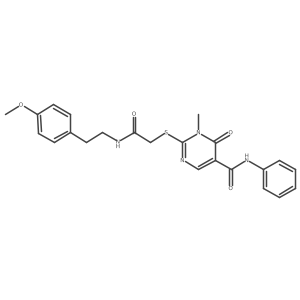 2-((2-((4-methoxyphenethyl)amino)-2-oxoethyl)thio)-1-methyl-6-oxo-N-phenyl-1,6-dihydropyrimidine-5-carboxamide Structure