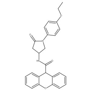 N-[1-(4-ethoxyphenyl)-5-oxopyrrolidin-3-yl]-9H-xanthene-9-carboxamide结构式
