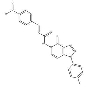 (E)-3-(4-nitrophenyl)-N-(4-oxo-1-(p-tolyl)-1H-pyrazolo[3,4-d]pyrimidin-5(4H)-yl)acrylamide Structure