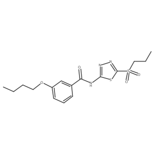 3-butoxy-N-[5-(propylsulfonyl)-1,3,4-thiadiazol-2-yl]benzamide Structure