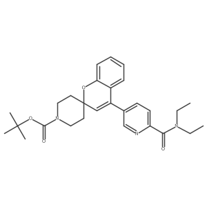 Tert-butyl 4-[6-(diethylcarbamoyl)pyridin-3-yl]spiro[chromene-2,4'-piperidine]-1'-carboxylate结构式