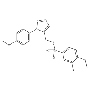 4-methoxy-N-((1-(4-methoxyphenyl)-1H-tetrazol-5-yl)methyl)-3-methylbenzenesulfonamide结构式