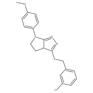 3-((3-chlorobenzyl)thio)-7-(4-methoxyphenyl)-6,7-dihydro-5H-imidazo[2,1-c][1,2,4]triazole结构式