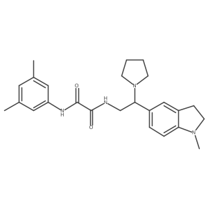 N1-(3,5-dimethylphenyl)-N2-(2-(1-methylindolin-5-yl)-2-(pyrrolidin-1-yl)ethyl)oxalamide结构式