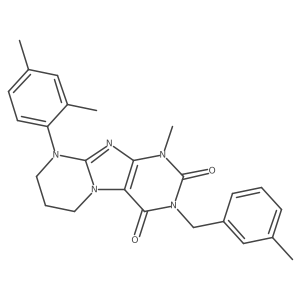 9-(2,4-dimethylphenyl)-1-methyl-3-(3-methylbenzyl)-6,7,8,9-tetrahydropyrimido[2,1-f]purine-2,4(1H,3H)-dione结构式
