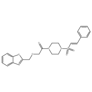 2-[(1,3-Benzothiazol-2-yl)methoxy]-1-[4-(2-phenylethenesulfonyl)piperazin-1-yl]ethan-1-one结构式