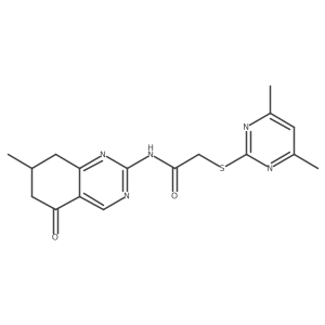2-[(4,6-dimethylpyrimidin-2-yl)sulfanyl]-N-(7-methyl-5-oxo-5,6,7,8-tetrahydroquinazolin-2-yl)acetamide结构式
