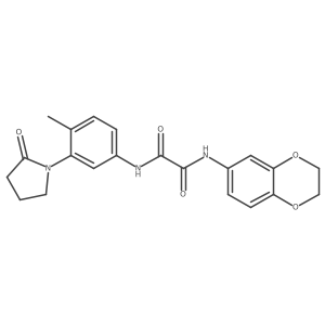 N1-(2,3-dihydrobenzo[b][1,4]dioxin-6-yl)-N2-(4-methyl-3-(2-oxopyrrolidin-1-yl)phenyl)oxalamide结构式