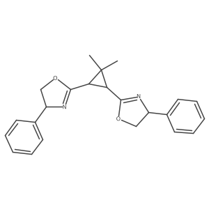 (4S,4'S)-2,2'-((1R,2S)-3,3-Dimethylcyclopropane-1,2-diyl)bis(4-phenyl-4,5-dihydrooxazole) Structure