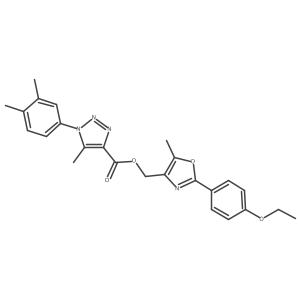 [2-(4-ethoxyphenyl)-5-methyl-1,3-oxazol-4-yl]methyl 1-(3,4-dimethylphenyl)-5-methyl-1H-1,2,3-triazole-4-carboxylate Structure