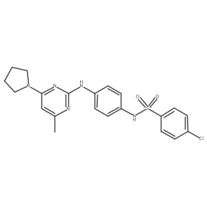 4-chloro-N-(4-{[4-methyl-6-(pyrrolidin-1-yl)pyrimidin-2-yl]amino}phenyl)benzene-1-sulfonamide Structure