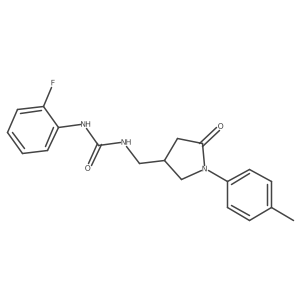 1-(2-Fluorophenyl)-3-((5-oxo-1-(p-tolyl)pyrrolidin-3-yl)methyl)urea结构式