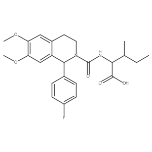 (2S)-2-[[1-(4-fluorophenyl)-6,7-dimethoxy-3,4-dihydro-1H-isoquinoline-2-carbonyl]amino]-3-methylpentanoic acid Structure