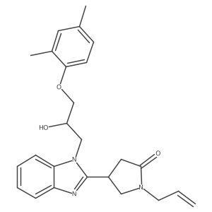 1-allyl-4-(1-(3-(2,4-dimethylphenoxy)-2-hydroxypropyl)-1H-benzo[d]imidazol-2-yl)pyrrolidin-2-one结构式