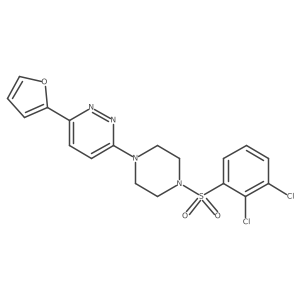 3-(4-((2,3-Dichlorophenyl)sulfonyl)piperazin-1-yl)-6-(furan-2-yl)pyridazine结构式