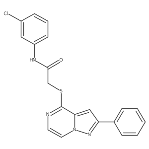 N-(3-chlorophenyl)-2-[(2-phenylpyrazolo[1,5-a]pyrazin-4-yl)thio]acetamide结构式