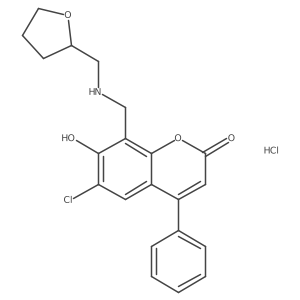 6-Chloro-7-hydroxy-8-[(oxolan-2-ylmethylamino)methyl]-4-phenylchromen-2-one;hydrochloride Structure