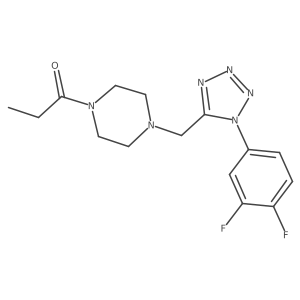 1-(4-((1-(3,4-difluorophenyl)-1H-tetrazol-5-yl)methyl)piperazin-1-yl)propan-1-one结构式