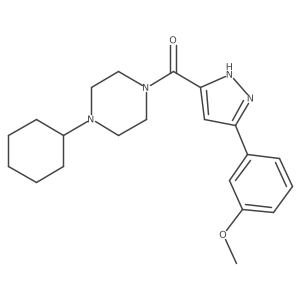 (4-cyclohexylpiperazin-1-yl)(5-(3-methoxyphenyl)-1H-pyrazol-3-yl)methanone Structure