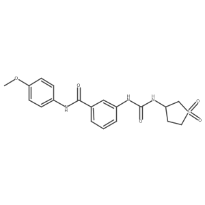 3-{[(1,1-dioxidotetrahydrothiophen-3-yl)carbamoyl]amino}-N-(4-methoxyphenyl)benzamide结构式