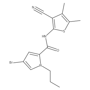 4-Bromo-N-(3-cyano-4,5-dimethyl-2-thienyl)-1-propyl-1H-pyrrole-2-carboxamide结构式