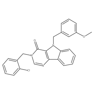 3-(2-chlorobenzyl)-5-(3-methoxybenzyl)-3H-pyrimido[5,4-b]indol-4(5H)-one Structure