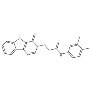 N-(3,4-dimethylphenyl)-3-(4-oxo-4,5-dihydro-3H-pyrimido[5,4-b]indol-3-yl)propanamide Structure