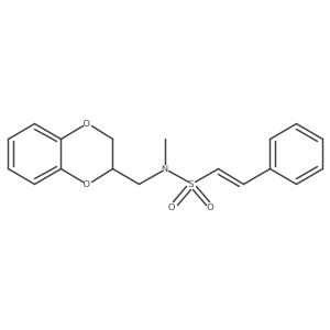 (E)-N-(2,3-dihydro-1,4-benzodioxin-3-ylmethyl)-N-methyl-2-phenylethenesulfonamide结构式