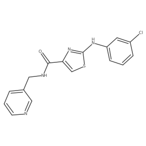 2-((3-chlorophenyl)amino)-N-(pyridin-3-ylmethyl)thiazole-4-carboxamide结构式