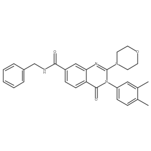 N-benzyl-3-(3,4-dimethylphenyl)-2-morpholino-4-oxo-3,4-dihydroquinazoline-7-carboxamide结构式