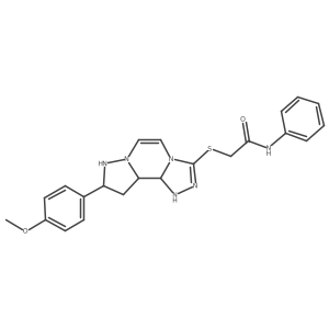 2-{[11-(4-methoxyphenyl)-3,4,6,9,10-pentaazatricyclo[7.3.0.0^{2,6}]dodeca-1(12),2,4,7,10-pentaen-5-yl]sulfanyl}-N-phenylacetamide Structure