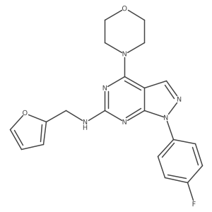 1-(4-fluorophenyl)-N-(furan-2-ylmethyl)-4-morpholino-1H-pyrazolo[3,4-d]pyrimidin-6-amine结构式