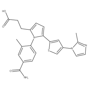 3-(1-(4-Carbamoyl-2-methylphenyl)-5-(4-(2-methyl-1h-imidazol-1-yl)thiophen-2-yl)-1h-pyrrol-2-yl)propanoic acid Structure