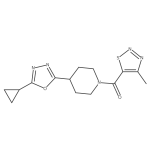 (4-(5-Cyclopropyl-1,3,4-oxadiazol-2-yl)piperidin-1-yl)(4-methyl-1,2,3-thiadiazol-5-yl)methanone Structure