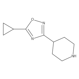 4-(5-Cyclopropyl-1,2,4-oxadiazol-3-yl)piperidine结构式